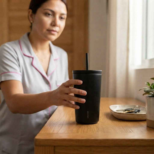 16oz Stainless Steel Cold Cup – Black
