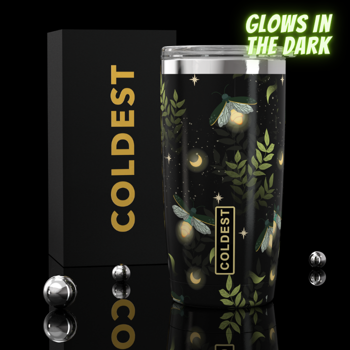 Coldest 20oz Tumbler stainless steel with leak-resistant lid keeping drinks hot for 13+ hours and cold for 20+ hours in vibrant design
