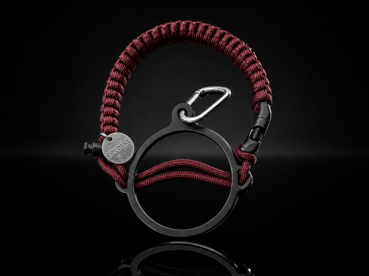Coldest paracord handle in Dark Pink for wide-mouth water bottles