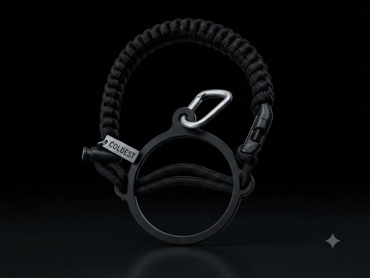 Coldest paracord handle in Black for wide-mouth water bottles