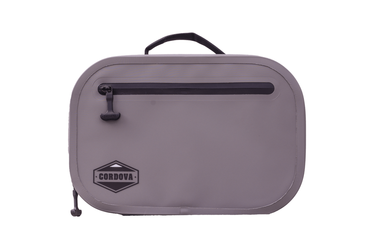 BACKCOUNTRY CLASS™ COOLER LUNCH BAG in grey ballistic nylon with black zipper, top handle and Cordova logo
