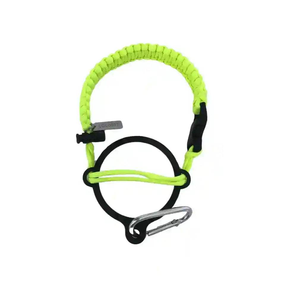 Coldest paracord handle in Glowie Lemon Green for wide-mouth water bottles