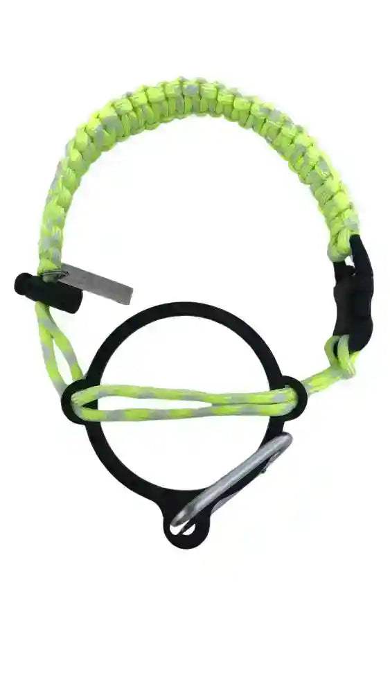 Coldest paracord handle in Glowie Lemon Green and White for wide-mouth water bottles