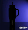 Coldest Mini 6.7oz Insulated Water Bottle shown in silhouette with straw lid, side handle, and Coldest logo badge