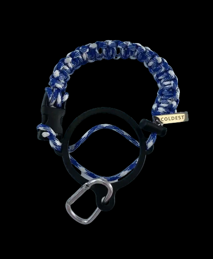 Coldest paracord handle in Sailor's Blue for wide-mouth water bottles