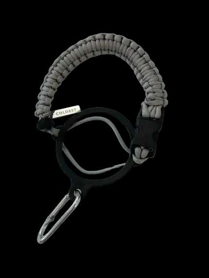 Coldest paracord handle in Silver Ice for wide-mouth water bottles