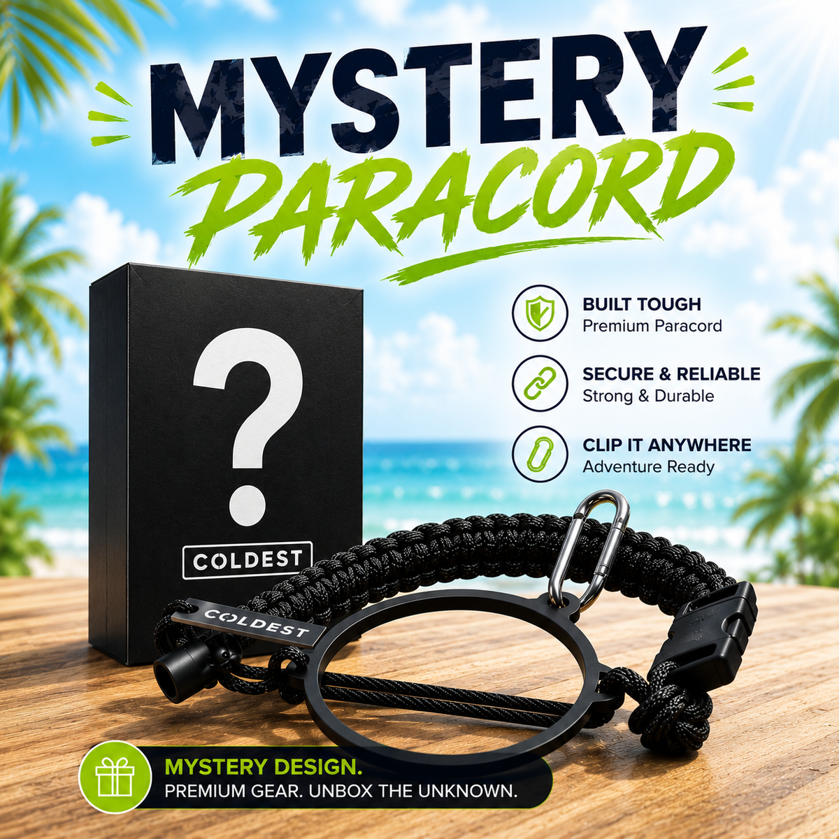 Coldest paracord handle in Mystery for wide-mouth water bottles